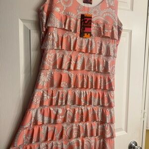 Bay Isle Home Pink Ruffled Tiered Sheath Mini Dress